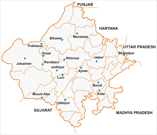 Map of Rajasthan